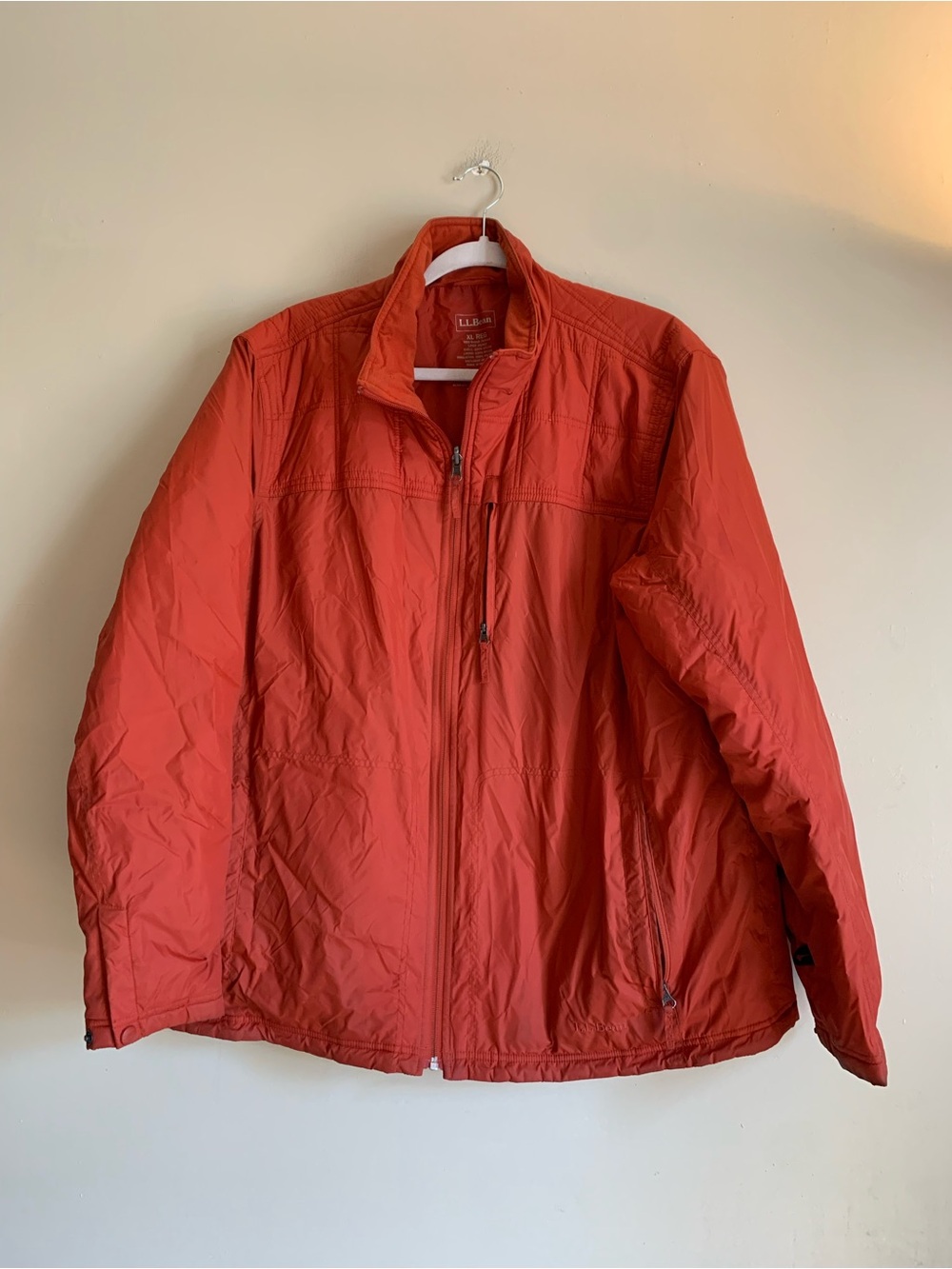L.L. Bean Men's Quilted Puffer Jacket Orange Red Coat Winter Outerwear XL
